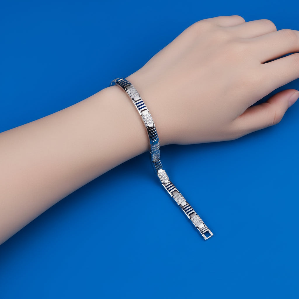 92.5 Sterling Silver CZ Diamond Designer Bracelet for Women