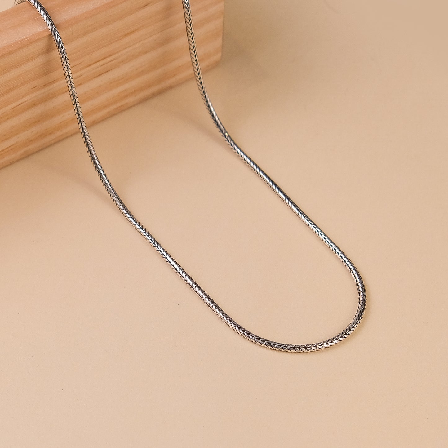 92.5 Silver  Oxidised Rope Chain