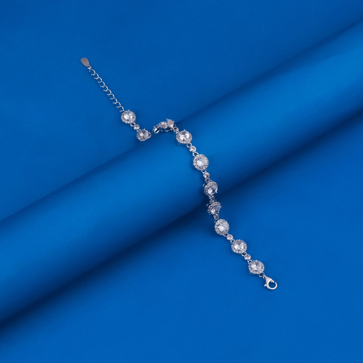 92.5 Sterling Silver CZ Diamond Bracelet