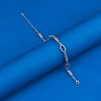 92.5 Sterling Silver CZ Diamond Bracelet