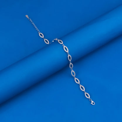 92.5 Sterling Silver CZ Diamond Bracelet