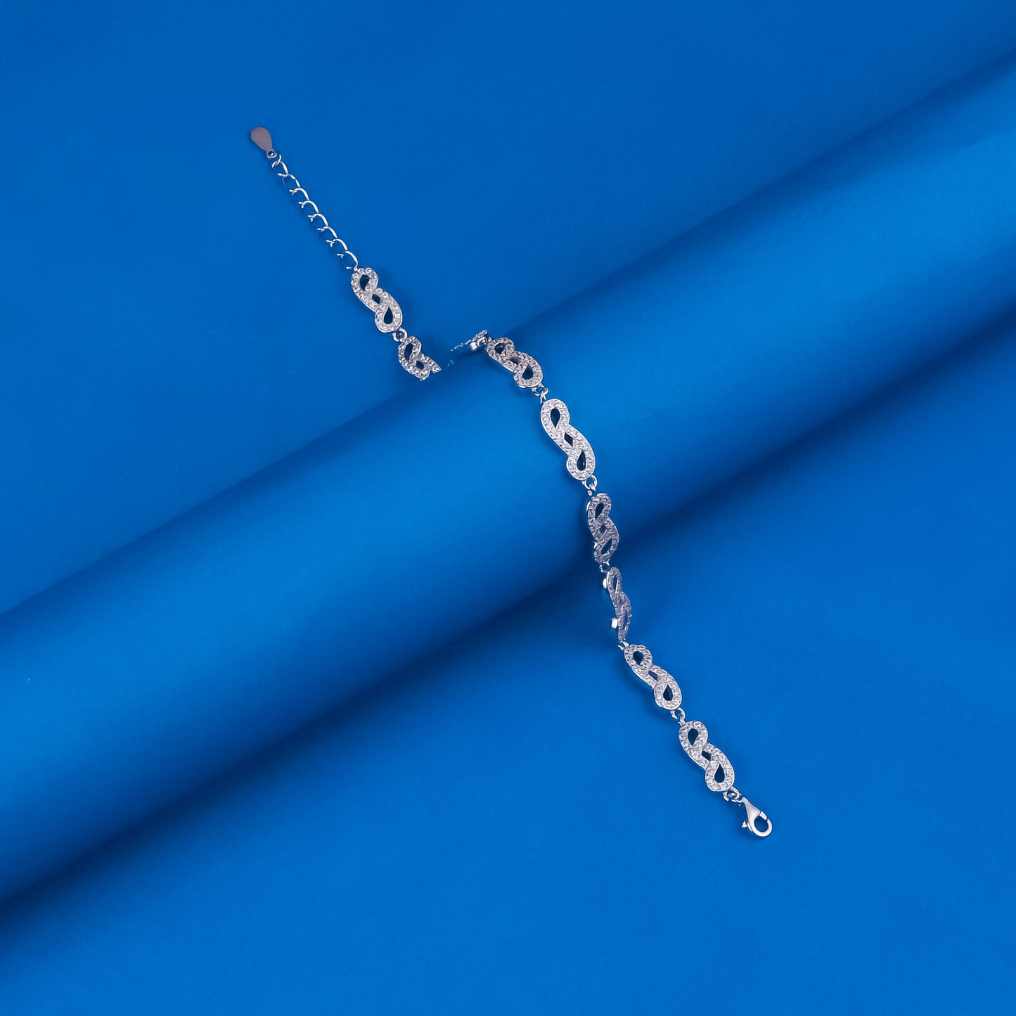 92.5 Sterling Silver CZ Diamond Bracelet