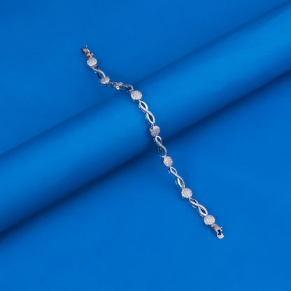 92.5 Sterling Silver Infinity CZ Diamond Bracelet