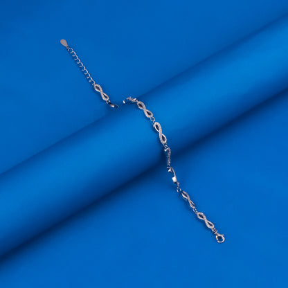 92.5 Sterling Silver Infinity CZ Diamond Bracelet