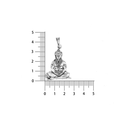 Silver Hanuman Ji Meditation Pendant – Bajrangbali Sitting Idol Design | 6.53g