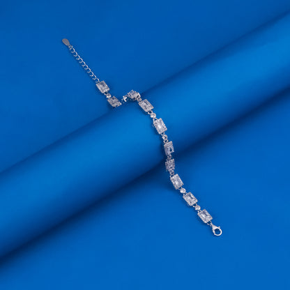 92.5 Sterling Silver CZ Diamond Bracelet