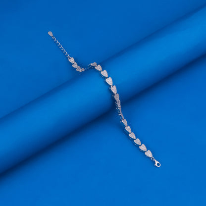 92.5 Sterling Silver CZ Diamond Bracelet