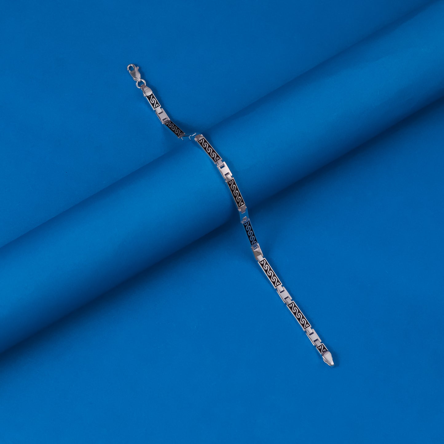 Sterling Silver Men Bracelet Oxidised