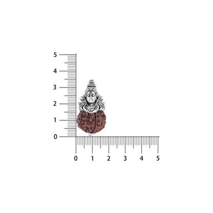 Silver Lord Shiva Rudraksha Pendant in Silver | 2.91 g