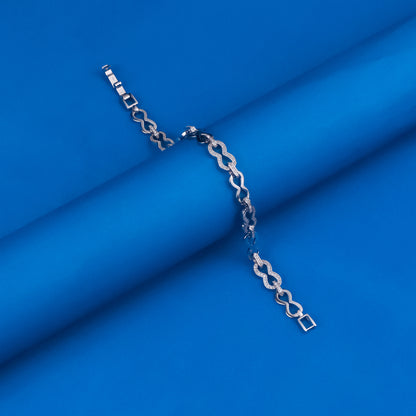 92.5 Sterling Silver Infinity CZ Diamond Bracelet