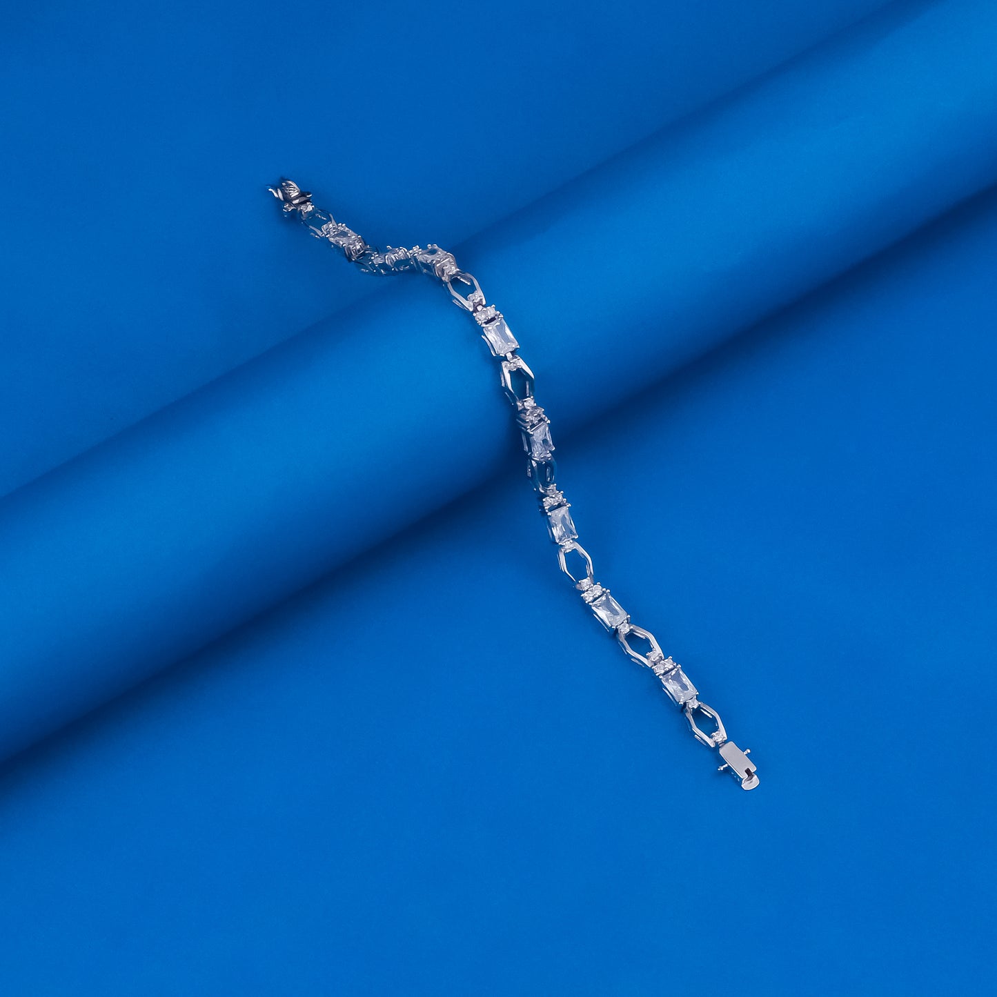 92.5 Sterling Silver CZ Diamond Bracelet
