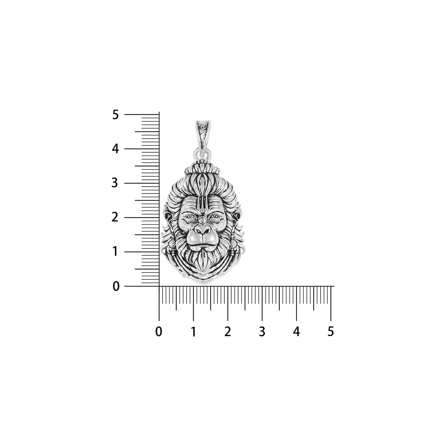 Silver Hanuman Pendant – Bajrang Bali Face Design in Silver | 9.7g