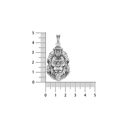 Silver Hanuman Pendant – Bajrang Bali Face Design in Silver | 9.7g