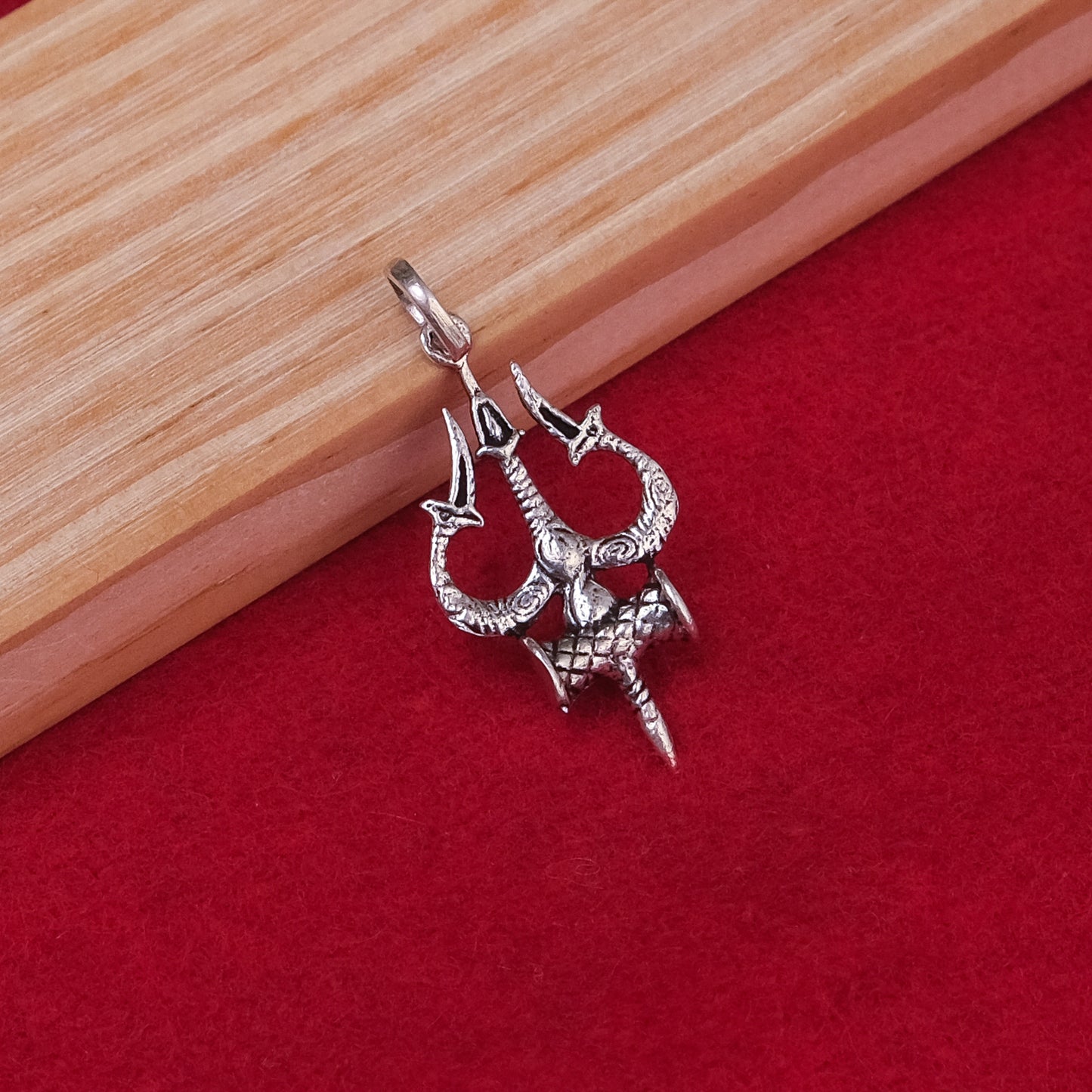 Silver Antique Trishul  Pendant