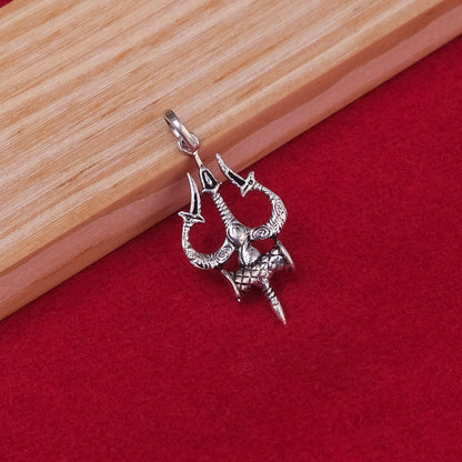 Silver Antique Trishul  Pendant