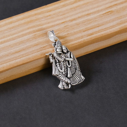Silver Radha Krishna Pendant in Silver | 6.84 g