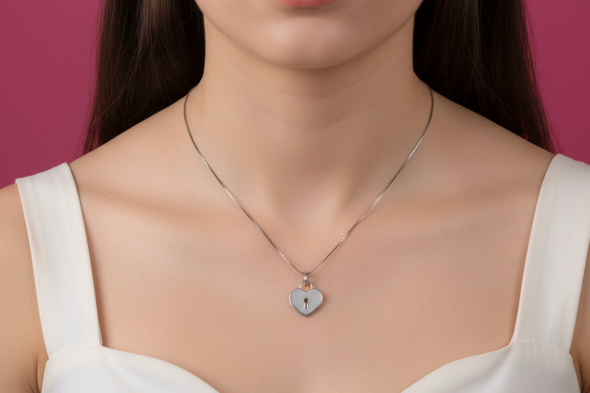 92.5 Silver Pendant Chain Set