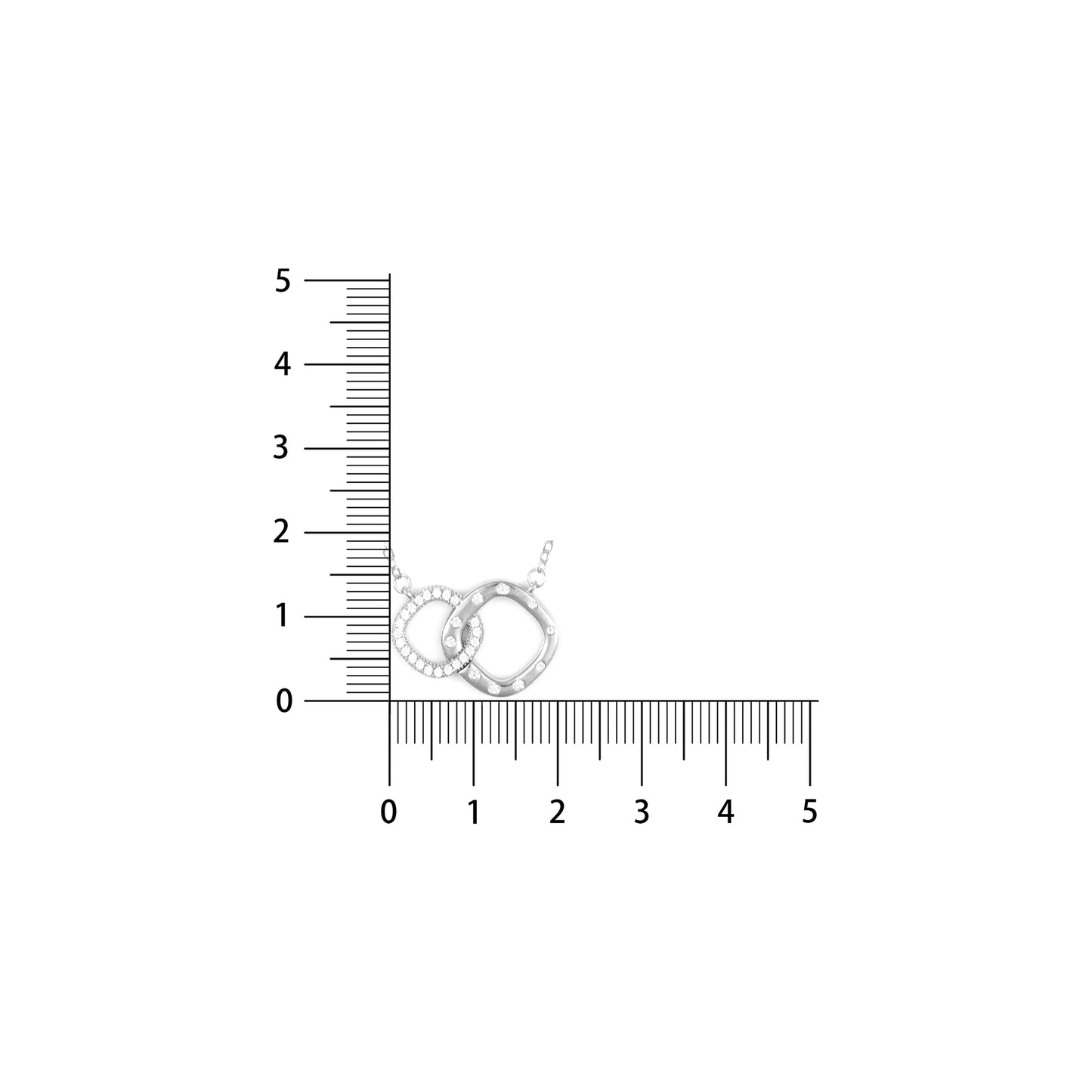 Silver Interlocking loop Pendant Chain set