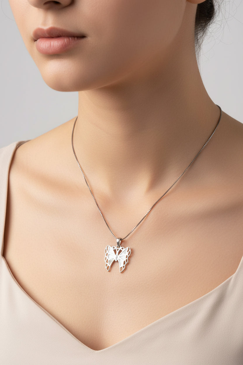 92.5 Silver Pendant Chain Set