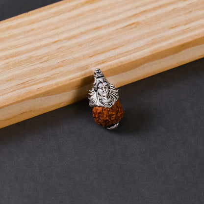 Silver Lord Shiva Rudraksha Pendant in Silver | 7.32 g