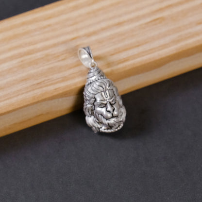 Silver Hanuman Face Pendant – Powerful Bajrang Bali Design | 10.36g
