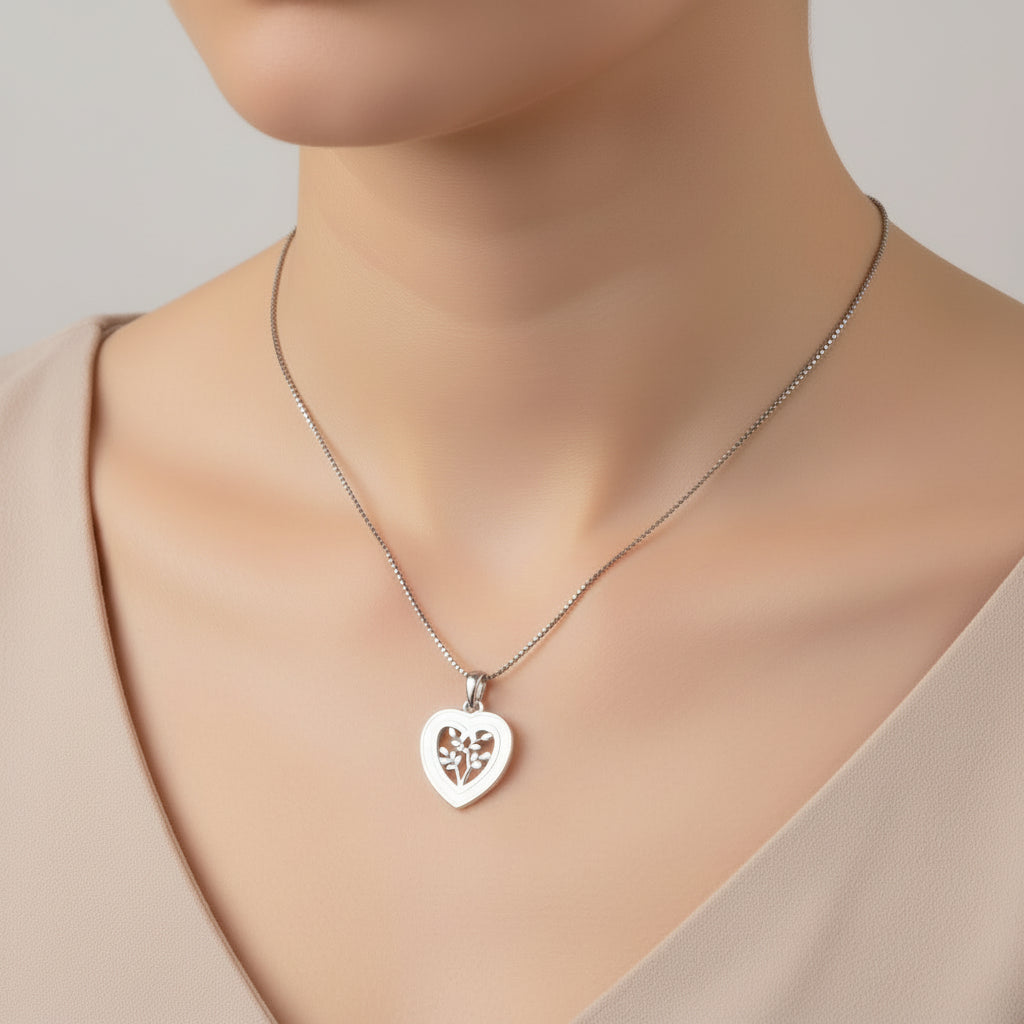 92.5 Silver Pendant Chain Set