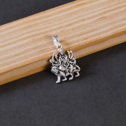 Silver Maa Durga Pendant in Silver | 5.38 g