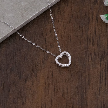 Silver Heart Pendant chain set
