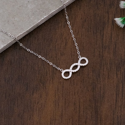 Silver Infinity Chain Pendant Set for Women | Elegant Silver Necklace