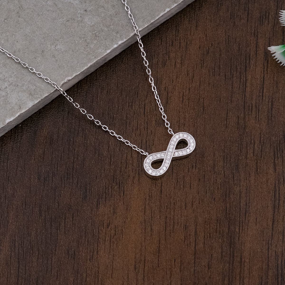 Silver Infinity Chain Pendant Set for Women | Elegant Silver Necklace