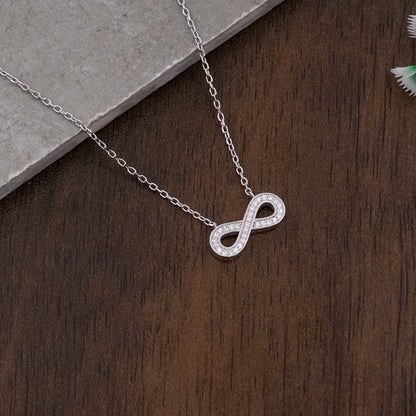Silver Infinity Chain Pendant Set for Women | Elegant Silver Necklace