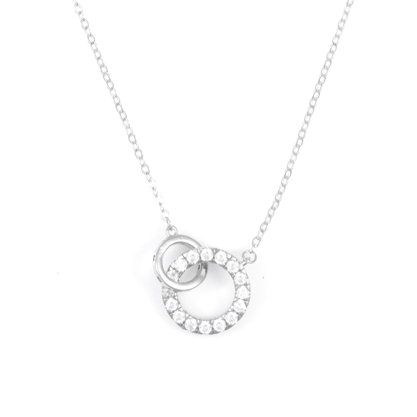 Silver Interlocking loop Pendant Chain set