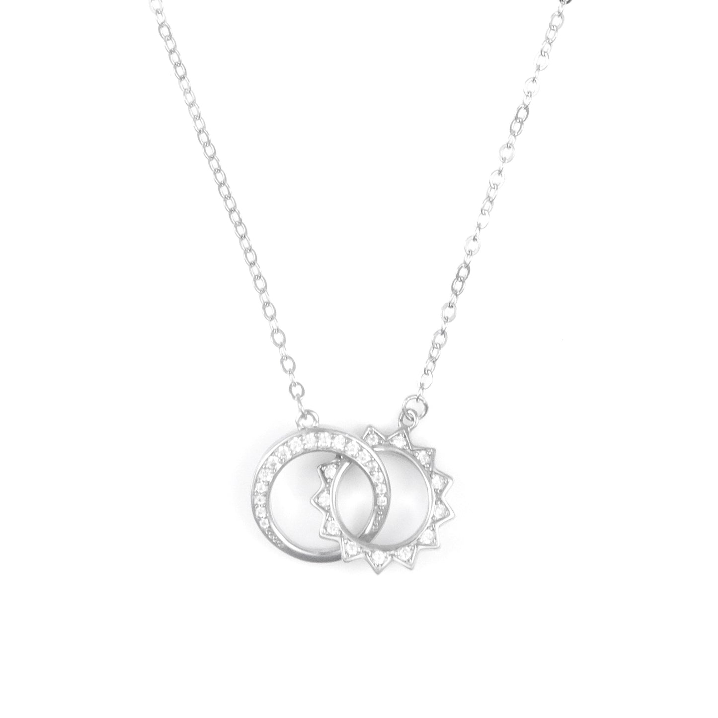 Silver Interlocking loop Pendant Chain set