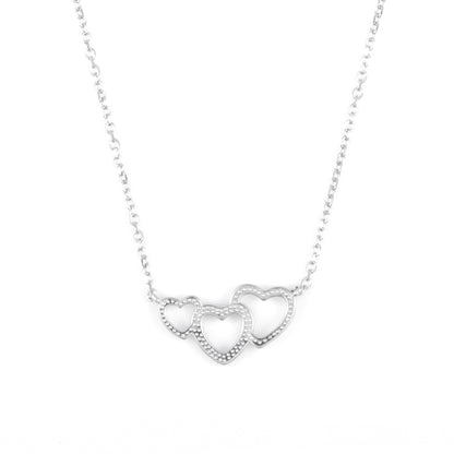 Silver Triple Heart Pendant chain set