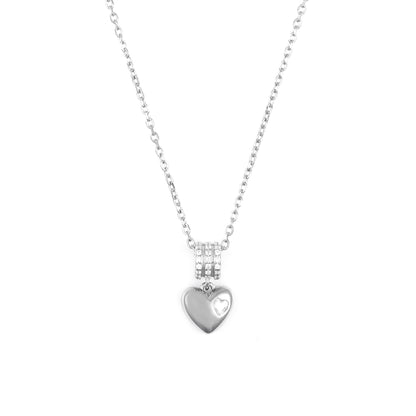 Silver Heart Pendant Chain set
