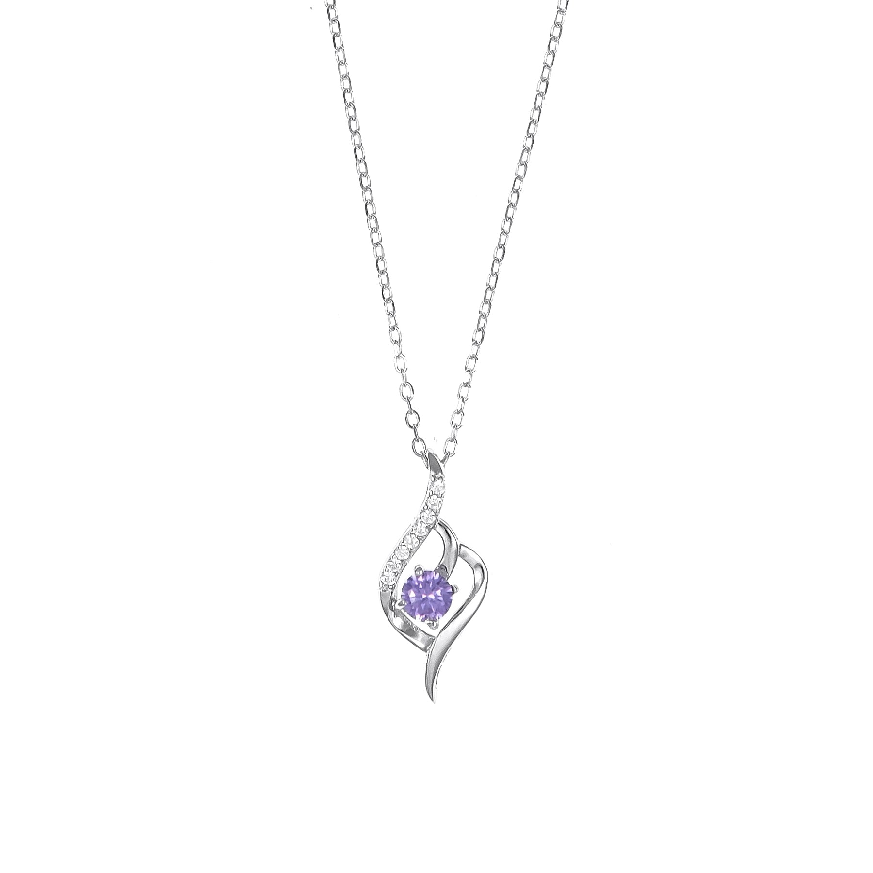 Silver Solitaire Pendant Chain set