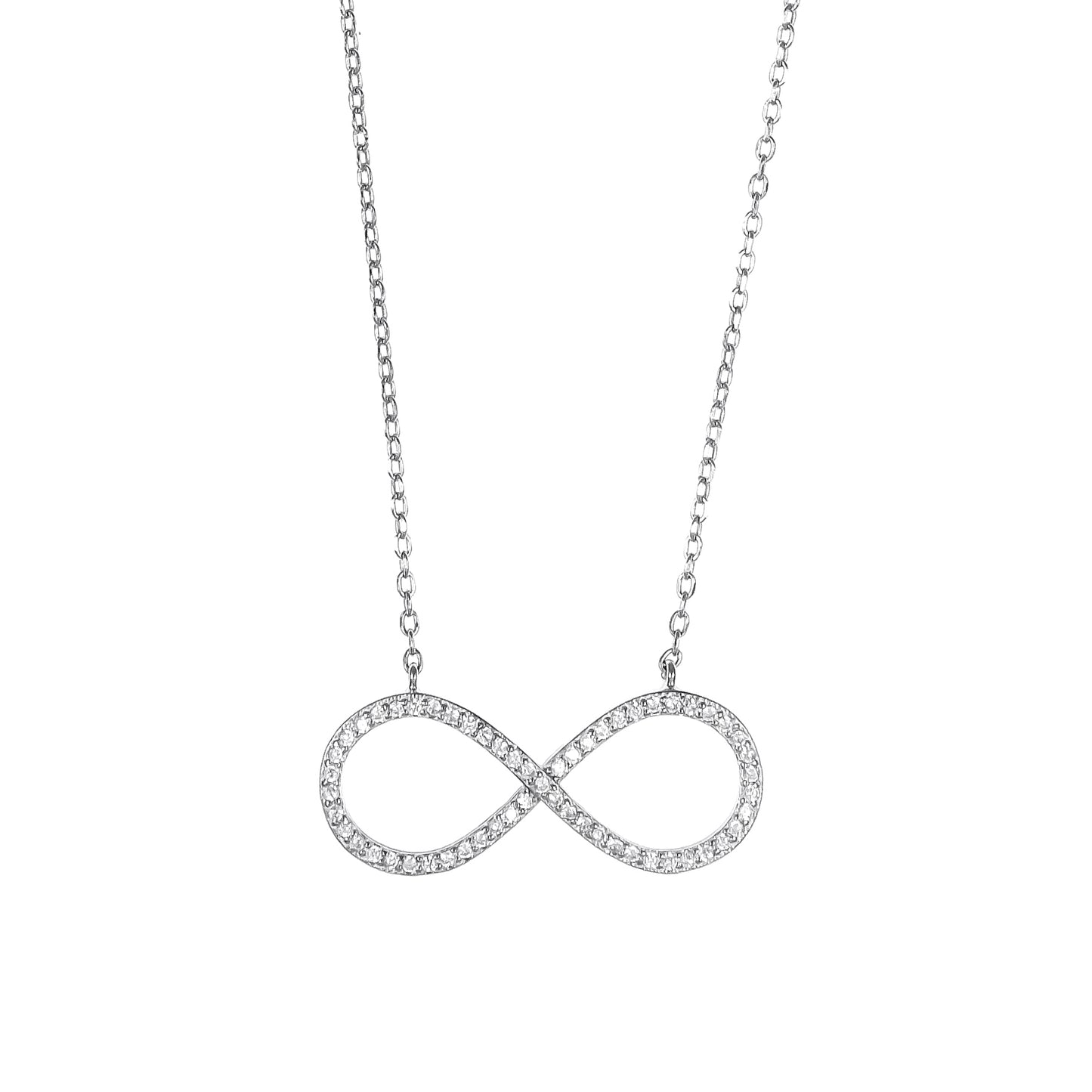 Silver Infinity Chain Pendant Set