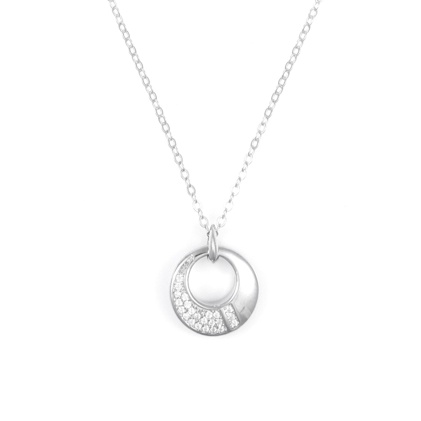 Silver Interlocking loop Pendant Chain set