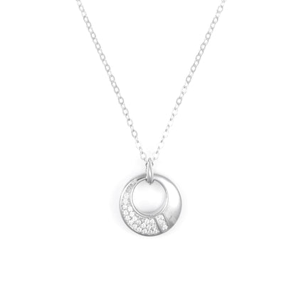 Silver Interlocking loop Pendant Chain set