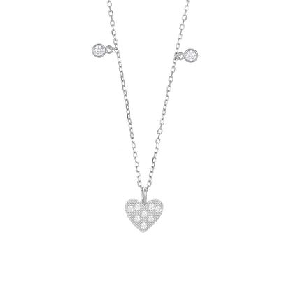 Silver Tanmaniya Heart Pendant Chain Set