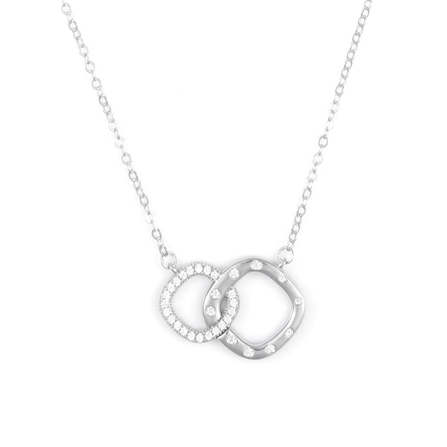 Silver Interlocking loop Pendant Chain set