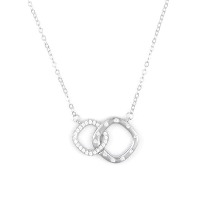 Silver Interlocking loop Pendant Chain set