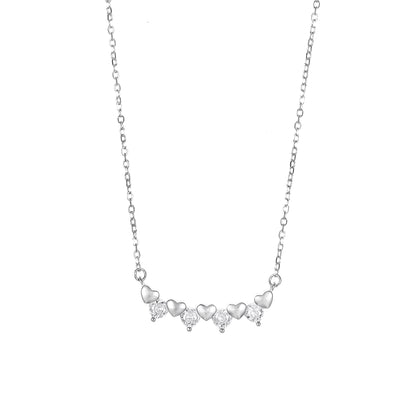 Silver Heart Pendant chain set