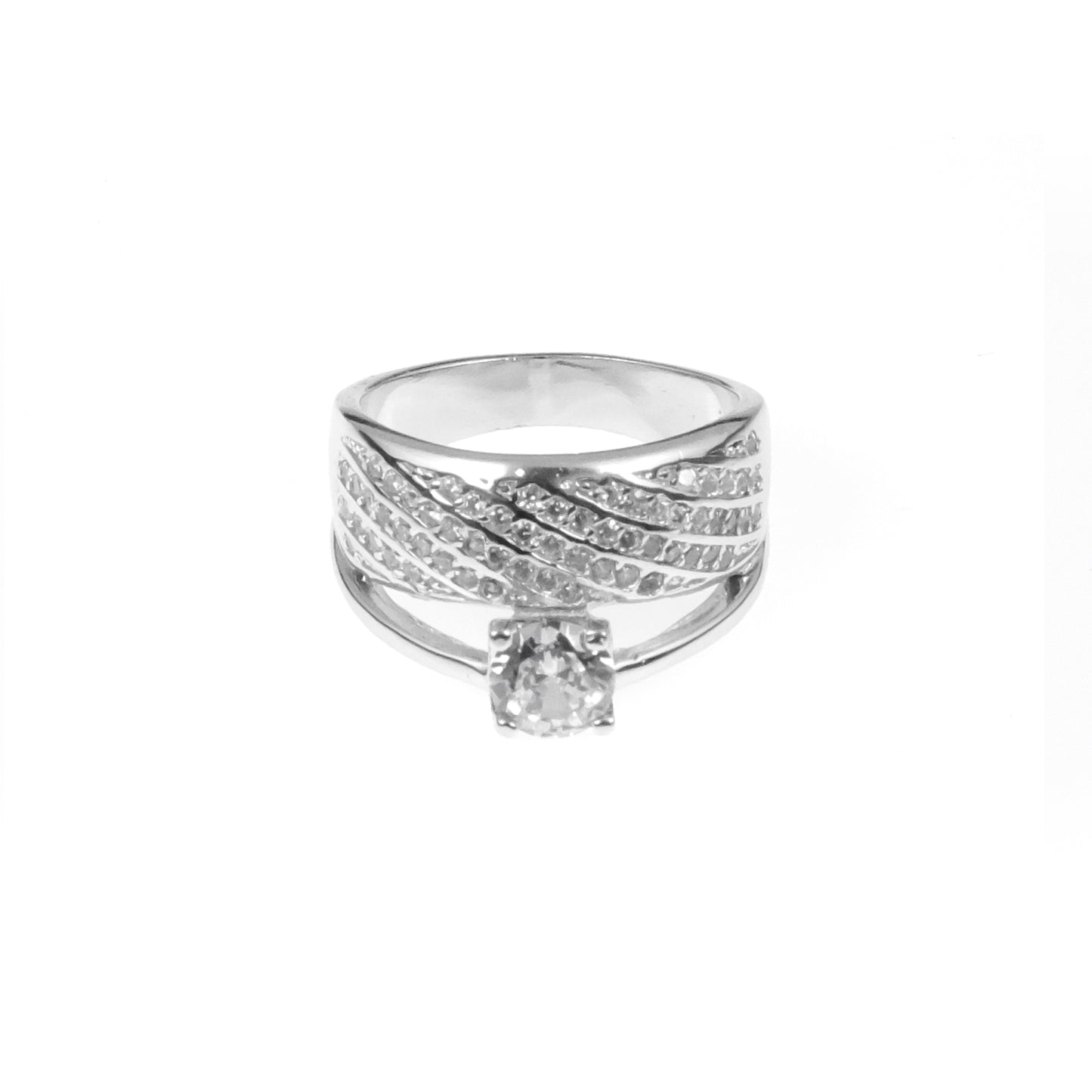 92.5 Sterling Silver Engagement ring & Matching  wedding band