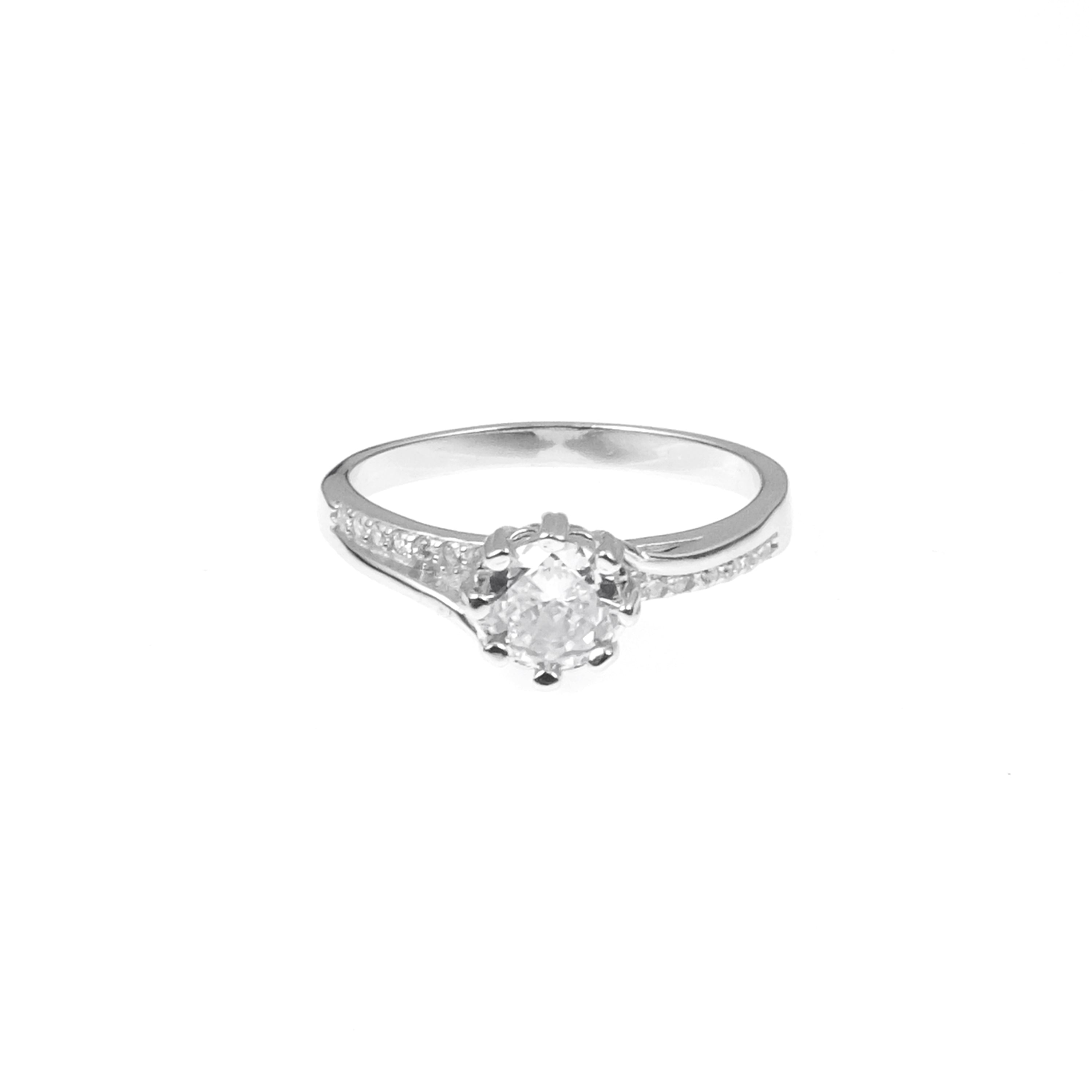 92.5 Sterling Silver Single Solitaire ladice Ring