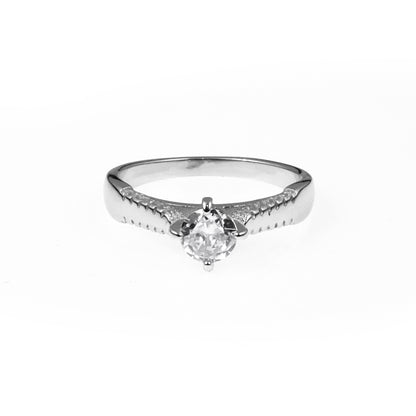 92.5 Sterling Silver Single Solitaire ladice Ring