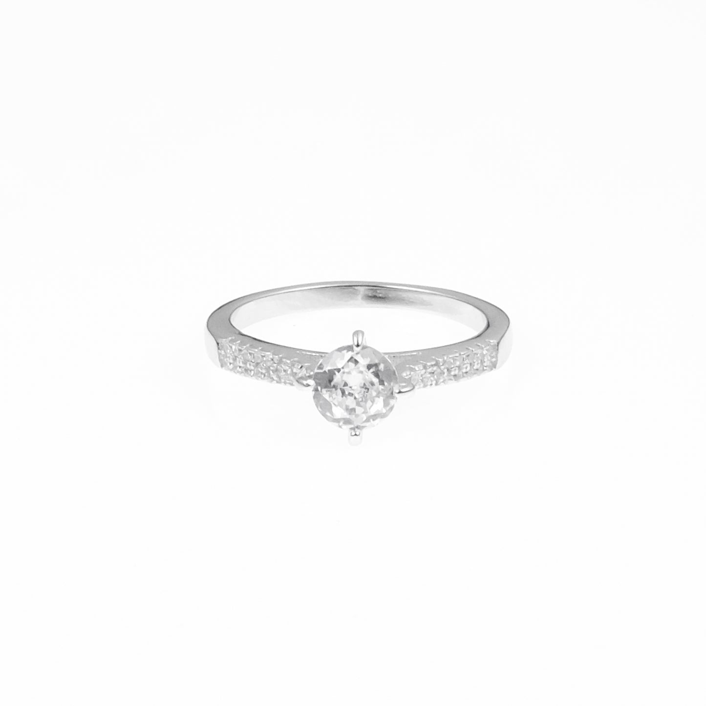 92.5 Sterling Silver Single Solitaire ladice Ring