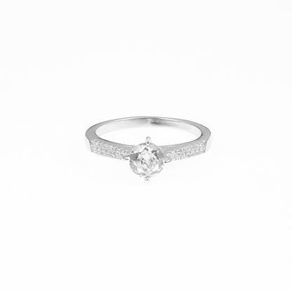 92.5 Sterling Silver Single Solitaire ladice Ring