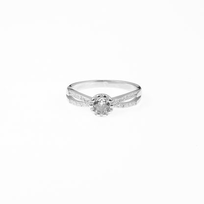 92.5 Sterling Silver Single Solitaire ladice Ring
