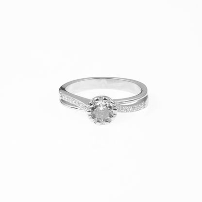 92.5 Sterling Silver Single Solitaire ladice Ring